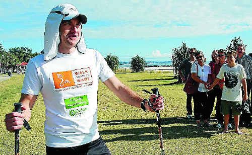 Glen Hammermeister setting off on a 900km walk to raise money for Oxfam Australia.